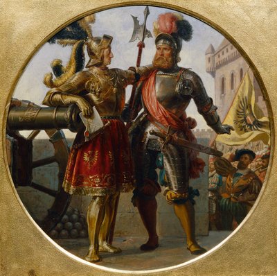 Imperatore Massimiliano I e Giorgio di Frundsberg da Karl von Blaas
