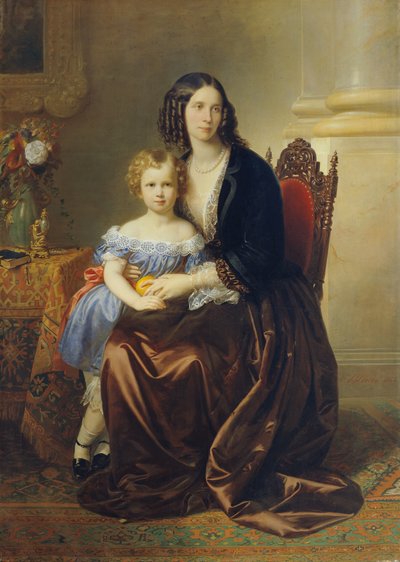 Leonie contessa Lanckorońska, nata contessa Potocka, con suo figlio Karl da Karl von Blaas