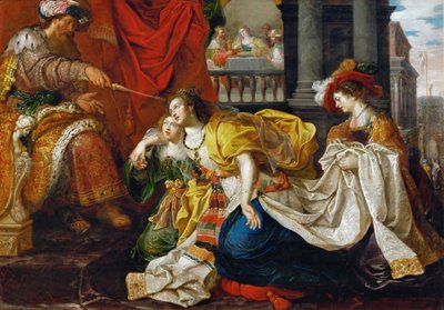Barocco: Ester davanti ad Assuero da Kasper or Gaspar van den Hoecke