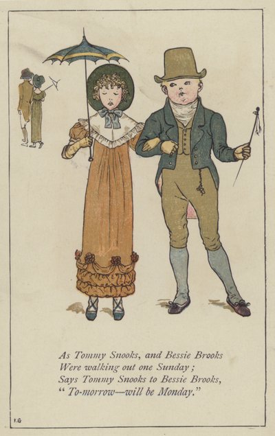 Come Tommy Snooks e Bessie Brooks (litografia a colori) da Kate (after) Greenaway