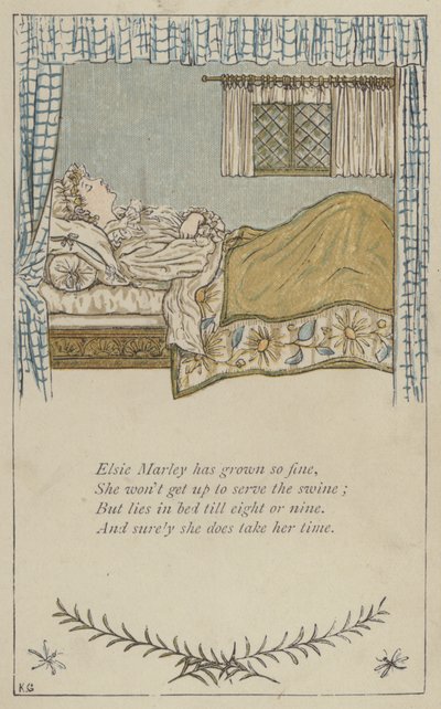 Elsie Marley è diventata così fine (litografia a colori) da Kate (after) Greenaway