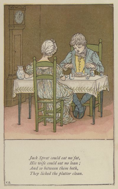 Jack Sprat non poteva mangiare grasso da Kate (after) Greenaway
