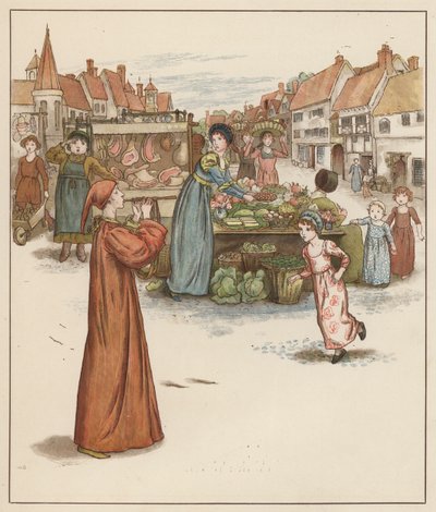 Illustrazione di Kate Greenaway per Il pifferaio di Hamelin di Robert Browning da Kate (after) Greenaway
