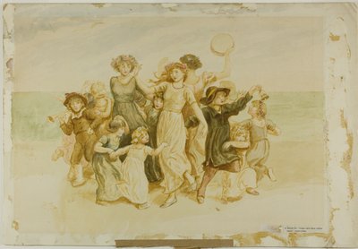 Bambini che giocano sulla spiaggia da Kate Greenaway