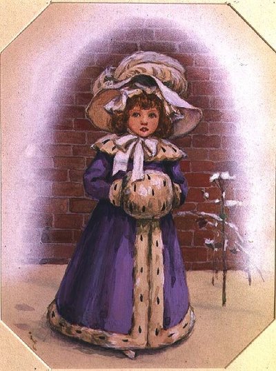 Ragazza con un manicotto da Kate Greenaway
