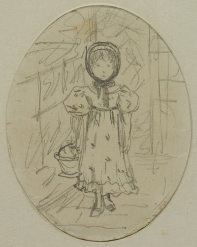 Bambina in un giardino da Kate Greenaway