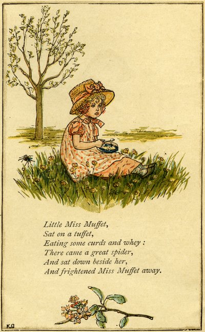Little Miss Muffet illustrato da Kate Greenaway