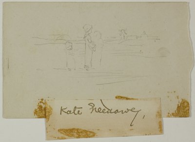 Tre figure in un paesaggio con mulino a vento da Kate Greenaway