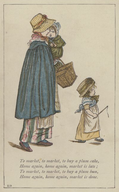 Al mercato, al mercato, per comprare una torta di prugne da Kate Greenaway