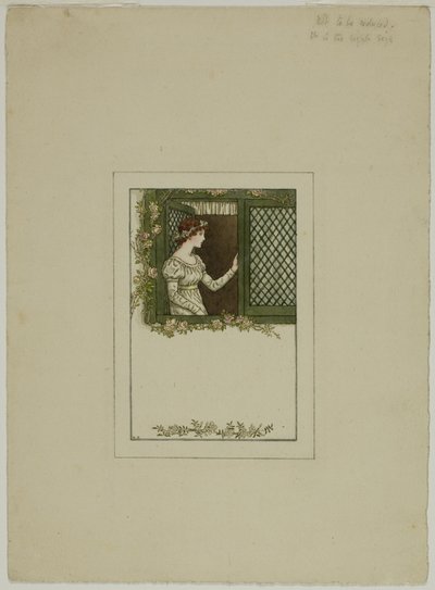Donna alla finestra a grata da Kate Greenaway