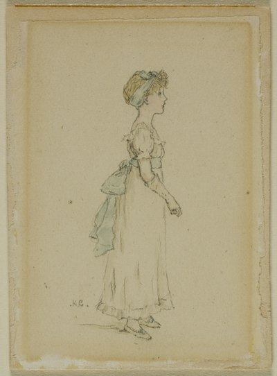 Giovane ragazza con nastri blu da Kate Greenaway