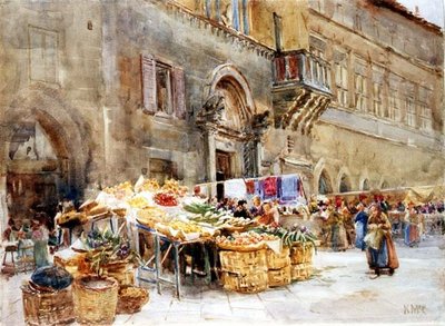 Davanti alla casa del Capitano del Popolo, Perugia, c.1906 da Katharine McCracken