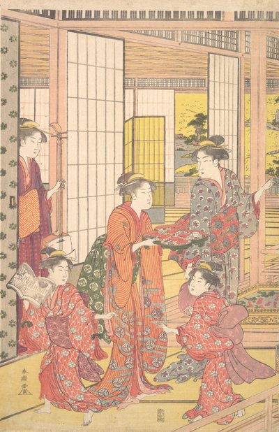 Una giovane donna con un vassoio di dolciumi, 1780-1795 da Katsukawa Shuncho
