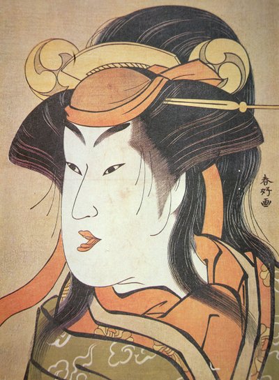 Testa di attore giapponese maschio in ruolo femminile, c.1787-88 da Katsukawa Shuncho