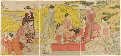 Festa picnic a Hagidera da Katsukawa Shuncho
