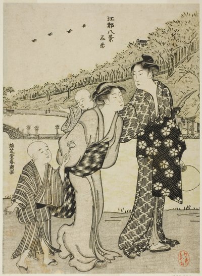 Stagno di Shinobazu, dalla serie "Otto vedute di Edo (Koto hakkei)" da Katsukawa Shuncho