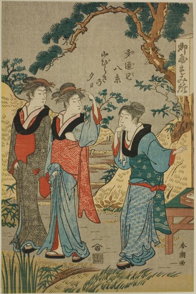 La prima sera in montagna (Yamabiraki no yûhi) da Katsukawa Shuncho