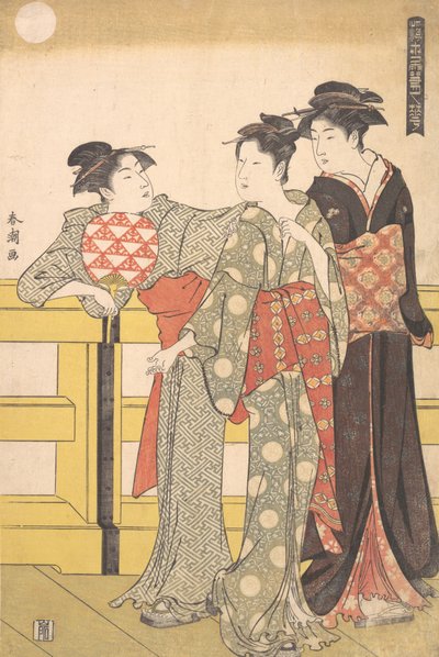 Tre donne su un ponte, ca. 1785 da Katsukawa Shuncho