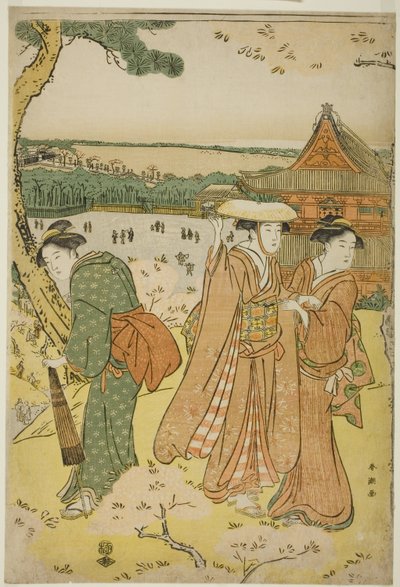Ammirando i fiori di ciliegio a Ueno da Katsukawa Shuncho