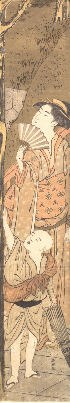 Donna e bambino piccolo da Katsukawa Shuncho