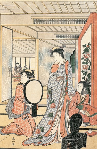 Donna davanti allo specchio, di Katsukawa Shunsho da Katsukawa Shuncho