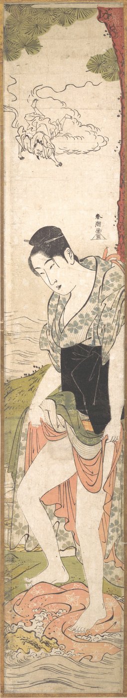 Giovane donna che lava i vestiti nel fiume, fine XVIII-inizio XIX secolo da Katsukawa Shuncho