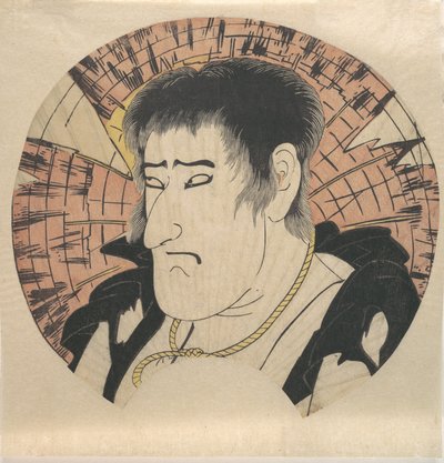 Testa di un attore non identificato come un contadino in stracci, ca. 1793 da Katsukawa Shun