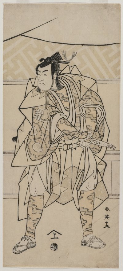 Ichikawa Monnosuke II come samurai da Katsukawa Shunei