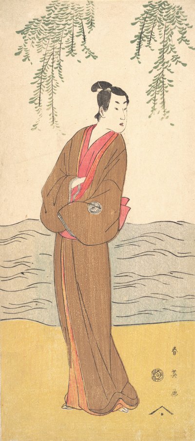 Il terzo Segawa Kikunojo come Hisamatsu in piedi sulla riva da Katsukawa Shun