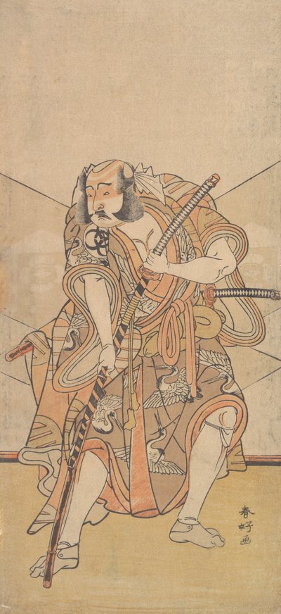Bando Mitsugoro I nel ruolo di Asahina no Saburo, Drama Sono Kyodai Fuji no Sugatami, 1776 da Katsukawa Shunko