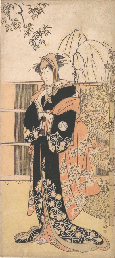 Attore Kabuki Segawa Kikunojo III in un ruolo femminile, ca. 1780 da Katsukawa Shunko