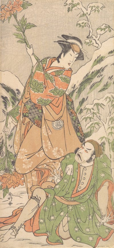 Attori Kabuki Arashi Ryuzo II e Segawa Kikunojo III da Katsukawa Shunko
