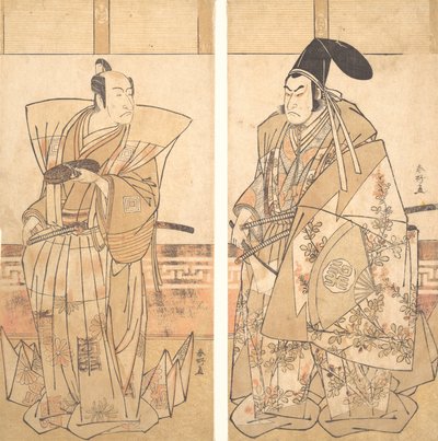 Due attori vestiti in costumi cerimoniali, ca. 1787 da Katsukawa Shunko