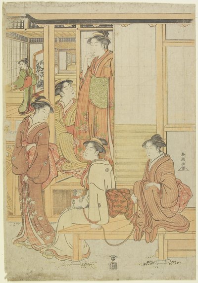 (Un gruppo di signore su una veranda), c. 1780-1795 da Katsukawa Shunsho
