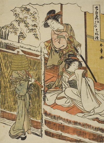 Atto Nove: Casa di Yuranosuke a Yamashina dalla commedia Chushingura (Tesoro dei fedeli retainer), c.1779-80 da Katsukawa Shunsho