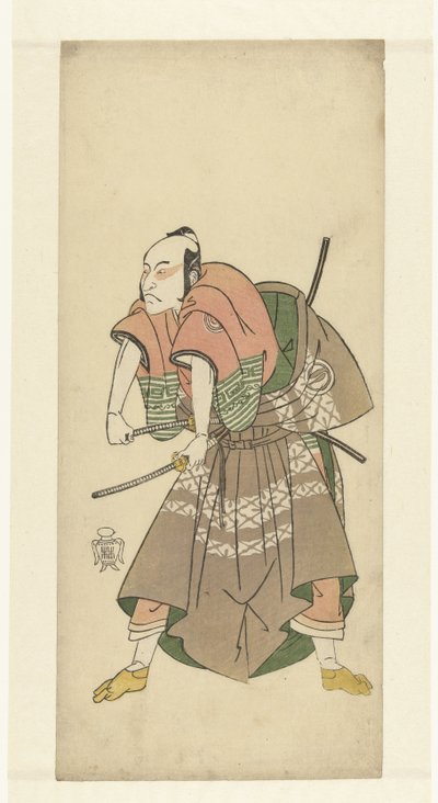 Attore Sawamura Sojuro II pronto a combattere da Katsukawa Shunsho