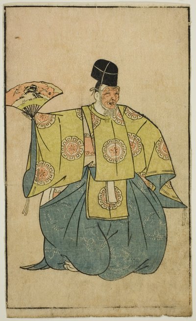 Un Attore come Okina, da "Un Libro Illustrato di Ventagli di Scena (Ehon butai ogi)" da Katsukawa Shunsho
