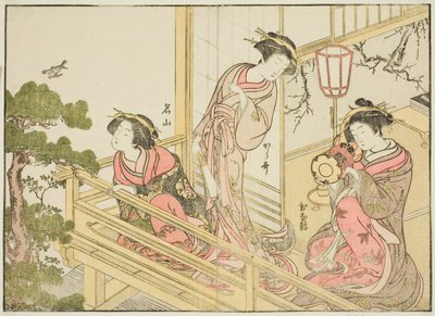 Cortigiane del Chojiya, dal libro "Specchio delle belle donne dei quartieri del piacere (Seiro bijin awase sugata kagami)," vol. 1 da Katsukawa Shunsho