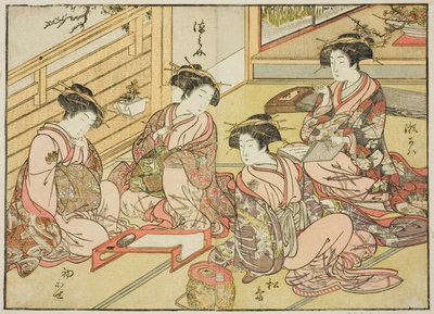 Cortigiane del Matsubaya, dal libro "Specchio delle belle donne dei quartieri del piacere," vol. 1 da Katsukawa Shunsho