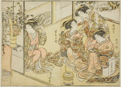 Cortigiane del Matsuneya, dal libro "Specchio delle belle donne dei quartieri del piacere", vol. 1 da Katsukawa Shunsho