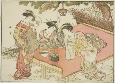 Cortigiane della Yadaya, dal libro "Specchio delle belle donne dei quartieri del piacere (Seiro bijin awase sugata kagami)" da Katsukawa Shunsho