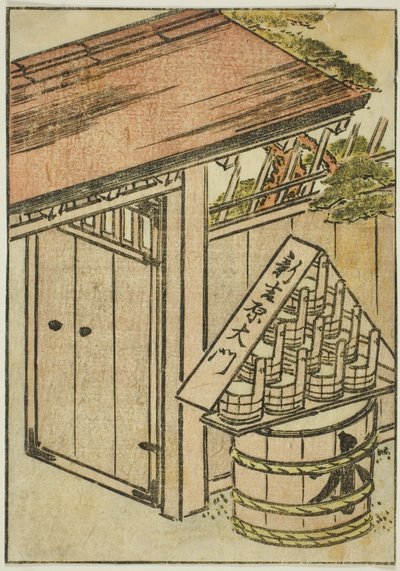 La porta del Nuovo Yoshiwara, frontespizio del terzo volume di "Specchio delle belle donne dei quartieri del piacere" da Katsukawa Shunsho