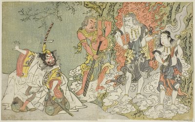 La commedia Fuki Kaete Tsuki mo Yoshiwara (Tetto rifatto: La luna splende anche sul distretto dei piaceri di Yoshiwara), rappresentata al Teatro Morita nell