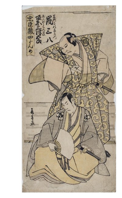 Il Tesoro dei Fedeli Retainers, Atto 4. Attori Arashi Sanpachi e Bando Mitsugoro da Katsukawa Shunsho