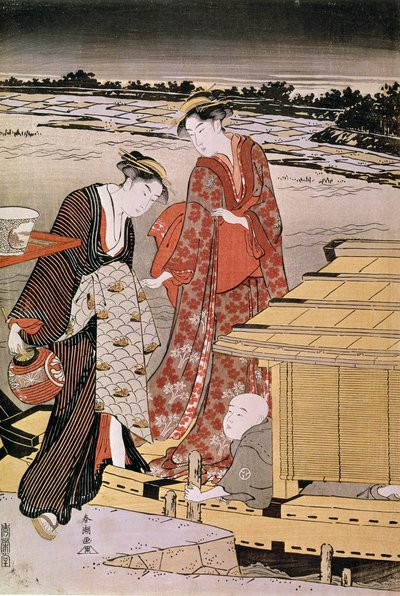 Crepuscolo sul fiume Sumida da Katsukawa Shunsho