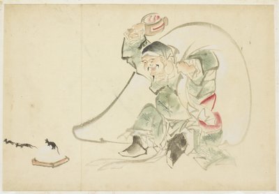Daikoku, Dio della Felicità, con il suo magico martello da Katsushika (school of) Hokusai