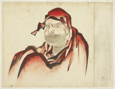 Daruma in veste rossa, c.1815-1849 da Katsushika (school of) Hokusai