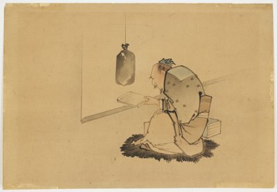 Studioso che legge alla finestra da Katsushika (school of) Hokusai