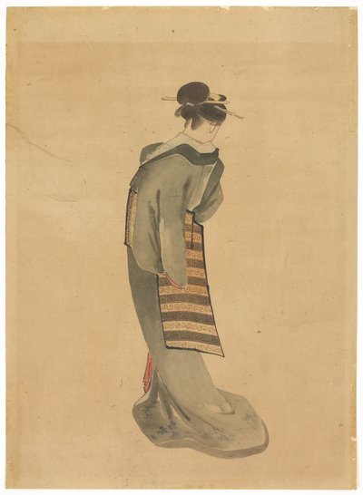 Bellezza in piedi (vista posteriore) da Katsushika (school of) Hokusai