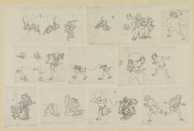 Undici diverse rappresentazioni di persone da Katsushika Hokusai (possibly)